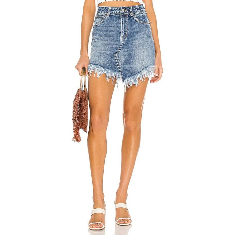Free People Bailey Denim Jean Mini Skirt Size 28